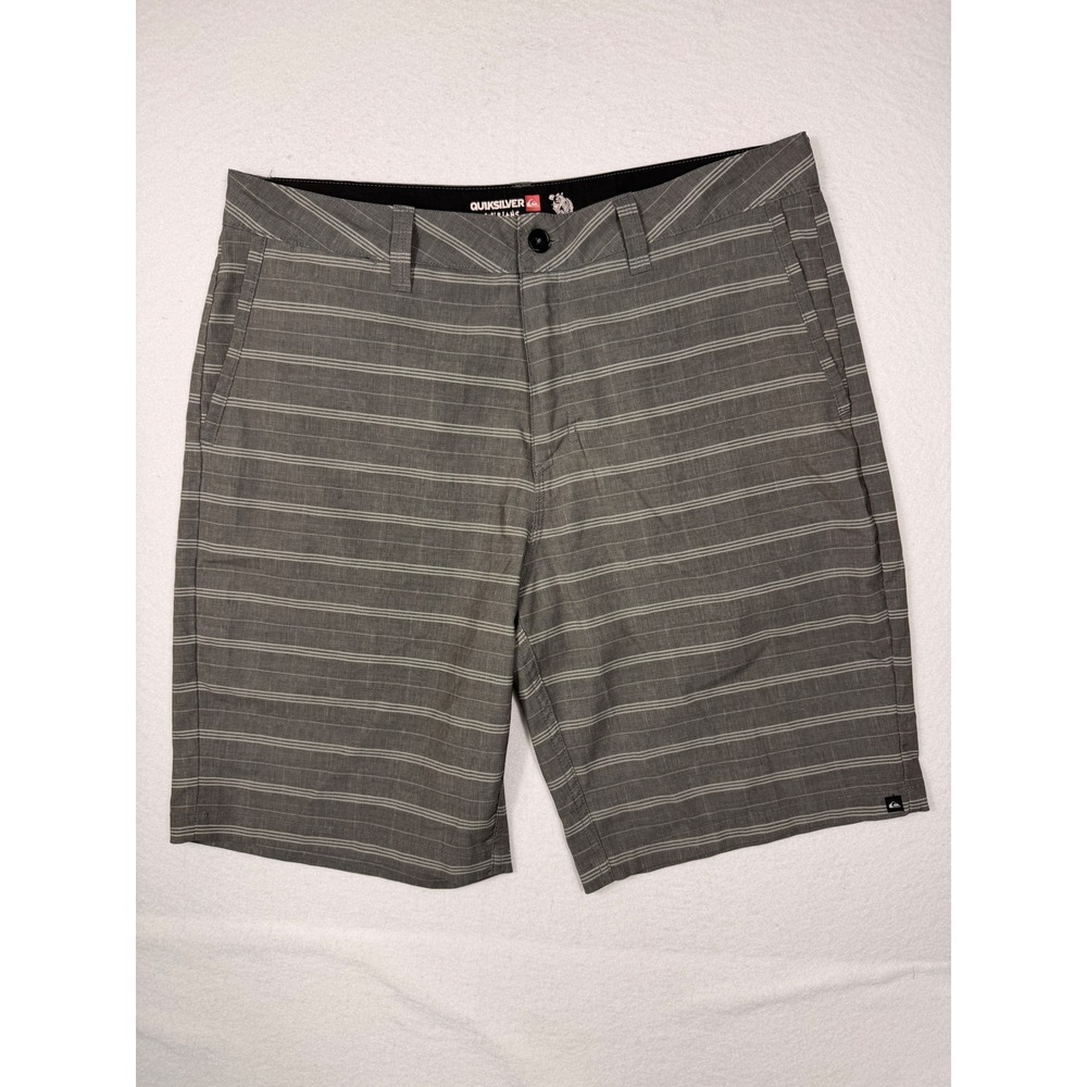 Quiksilver Amphibians Hybrid Shorts Mens 34 Grey Striped AQYWS03115 Boardshorts